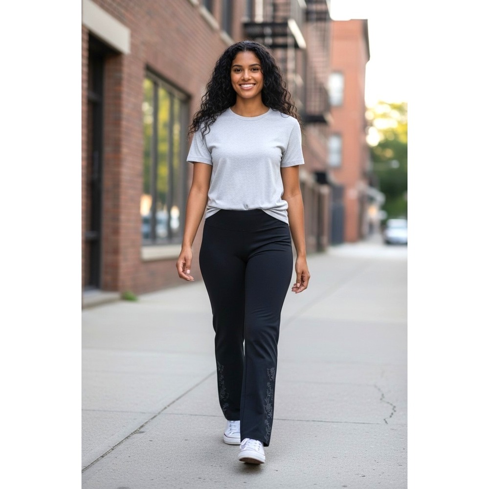 (J-277) Women With‎ Control Prime Stretch Denim Pants M Black Tummy Control NWT